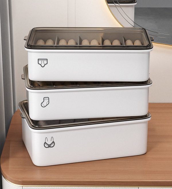 Joybos? Household PET Underwear And Socks Storage Organizer Box With Clear Lid Z31