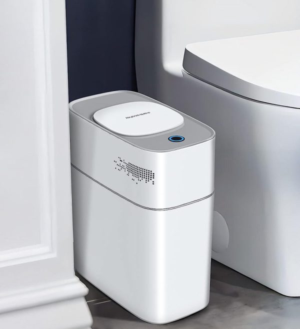Joybos? Motion Sensor Smart Trash Can with Lid Touchless Garbage Can for Bathroom