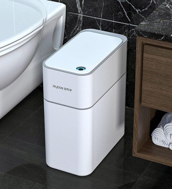 Joybos? Automatic Adsorption Touchless Motion Sensor Bathroom Trash Can with Lid