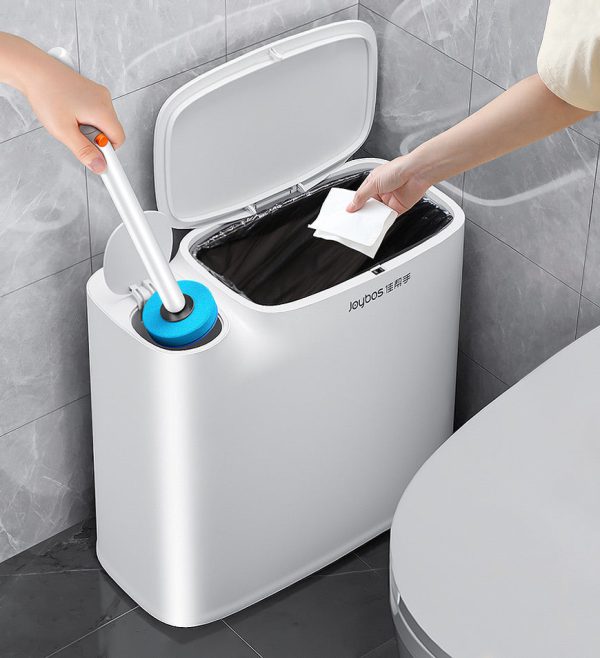Joybos? 2 In 1 Slim Bathroom Trash Can With Toilet Brush Z32