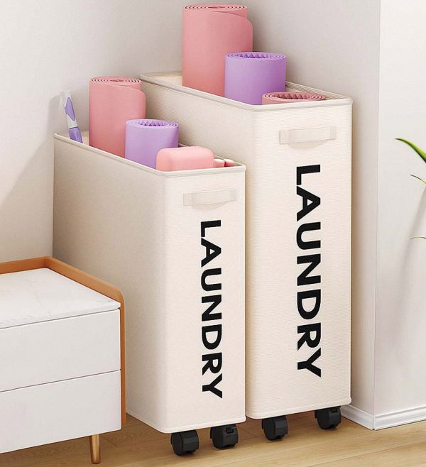 Joybos?Collapsible Laundry Hamper with Wheels F9